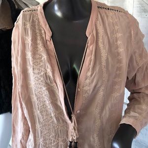 Stephanie Vaille long sleeve Peasant tassel Blouse